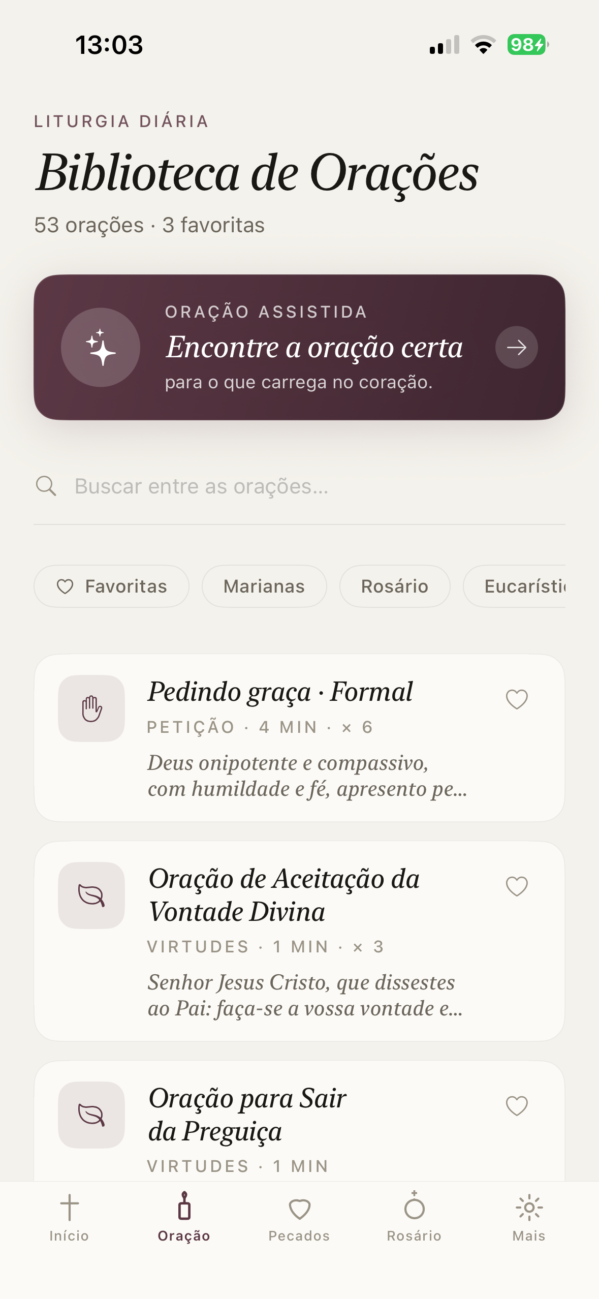 Biblioteca de orações