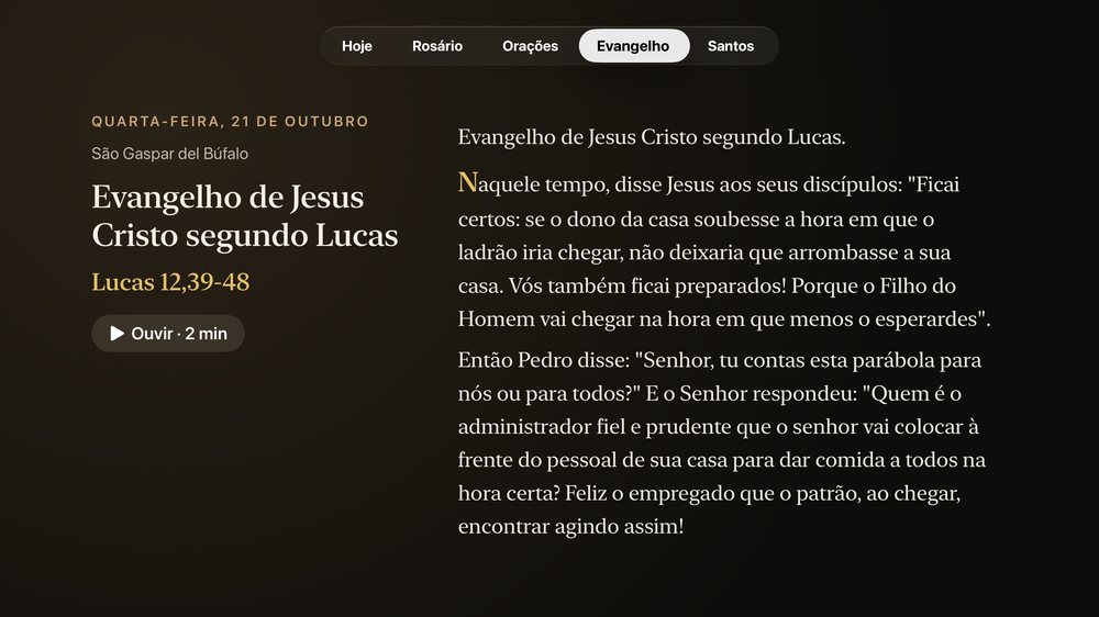 Evangelho do dia na Apple TV